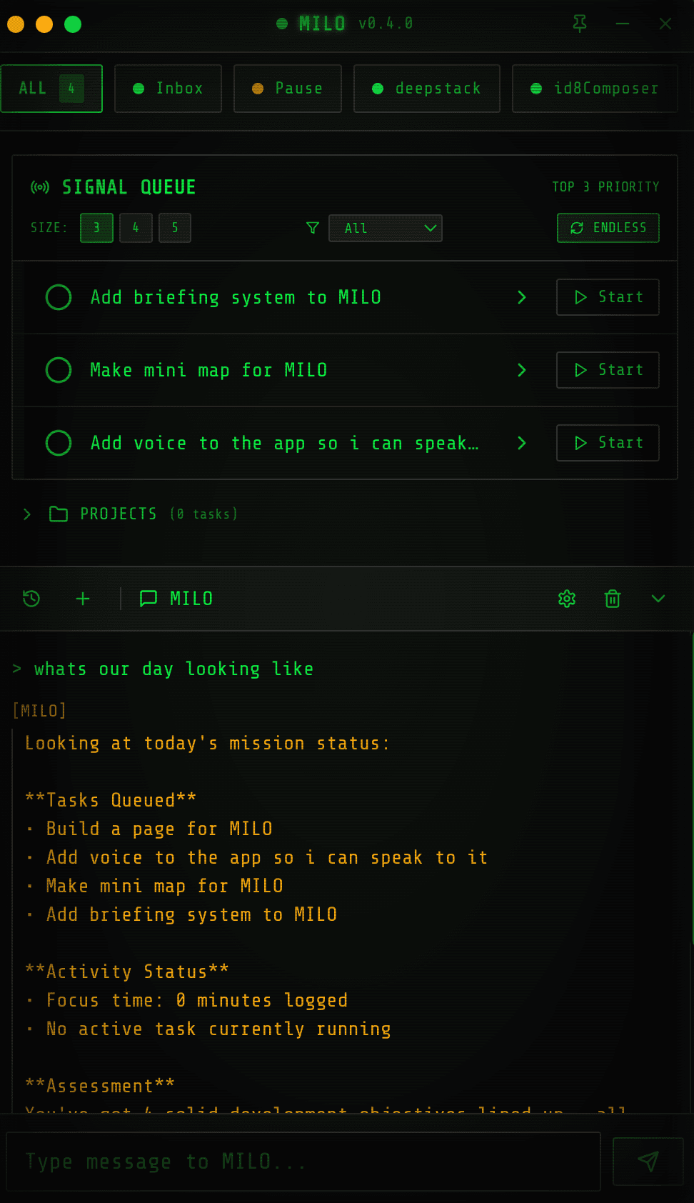 MILO Dashboard